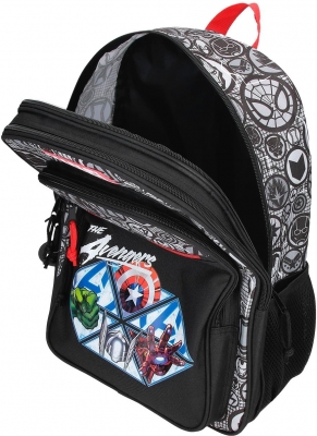 Ghiozdan scoala baieti, Marvel Avengers Heroes, 2 compartimente, negru